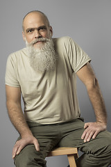 Image showing a bearded mature male portrait