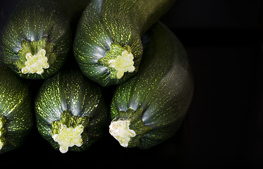 Image showing Detail of zucchini (zucchetti, courgettes)