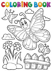 Image showing Coloring book happy butterfly topic 5