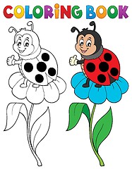 Image showing Coloring book ladybug theme 6