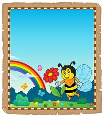 Image showing Parchment with happy bee theme 3