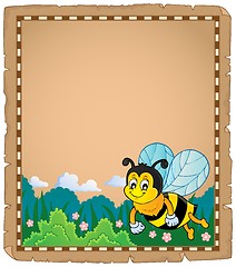 Image showing Parchment with happy bee theme 1