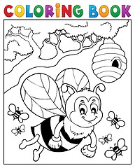 Image showing Coloring book happy bee theme 2