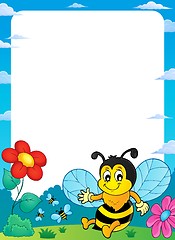 Image showing Happy spring bee topic frame 1