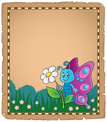 Image showing Parchment with happy butterfly theme 3