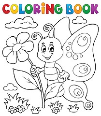Image showing Coloring book happy butterfly topic 4