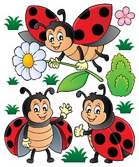 Image showing Happy ladybugs theme set 1