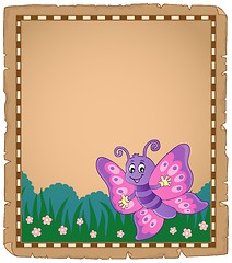 Image showing Parchment with happy butterfly theme 1