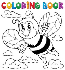 Image showing Coloring book happy bee theme 1
