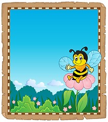 Image showing Parchment with happy bee theme 2