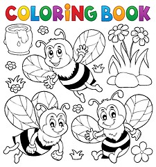 Image showing Coloring book happy bees topic 1