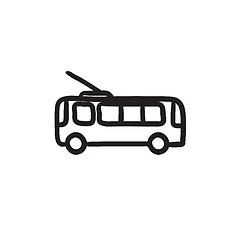 Image showing Trolleybus sketch icon.