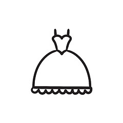 Image showing Wedding dress sketch icon.