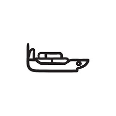 Image showing Cargo container ship sketch icon.