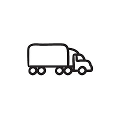 Image showing Delivery truck sketch icon.