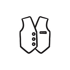 Image showing Waistcoat sketch icon.