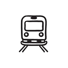 Image showing Back view of train sketch icon.