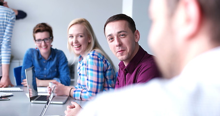 Image showing Business Team At A Meeting at modern office building