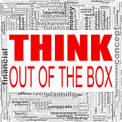Image showing Think out of the box word cloud