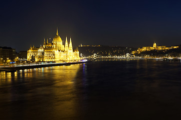 Image showing Cityscape of Budapest at night