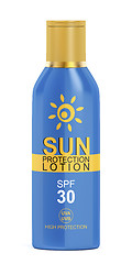 Image showing Sunscreen lotion on white background