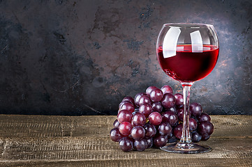Image showing Wineglass with red wine