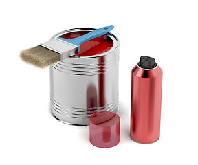 Image showing Painting equipment on white background