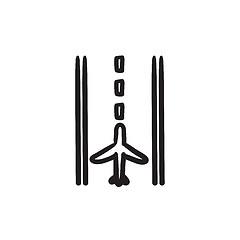 Image showing Airport runway sketch icon.