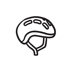 Image showing Bicycle helmet sketch icon.