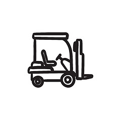 Image showing Forklift sketch icon.