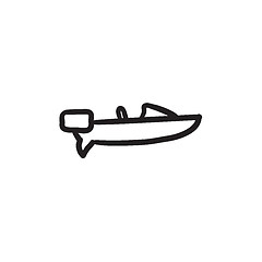 Image showing Motorboat sketch icon.