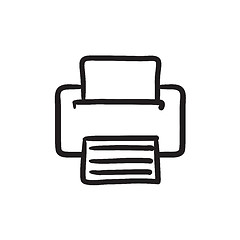 Image showing Printer sketch icon.