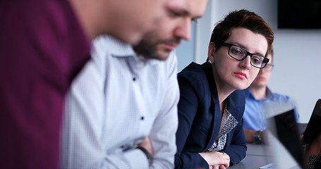 Image showing Business Team At A Meeting at modern office building