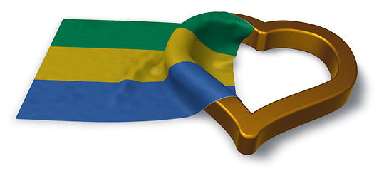 Image showing flag of gabon and heart symbol - 3d rendering