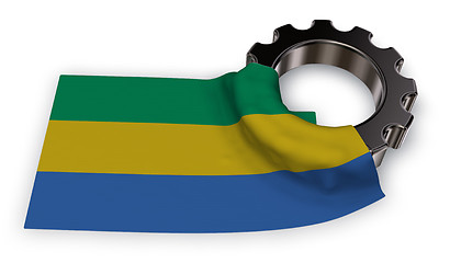 Image showing gear wheel and flag of gabon - 3d rendering