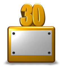 Image showing golden number thirty