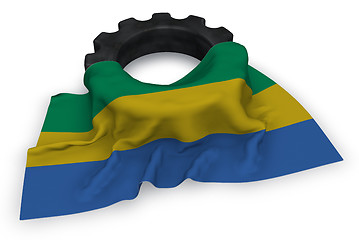 Image showing gear wheel and flag of gabon