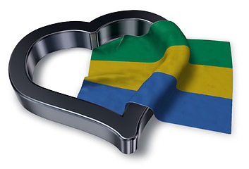 Image showing flag of gabon and heart symbol - 3d rendering