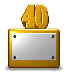 Image showing golden number forty