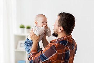 Image showing happy little baby boy with father