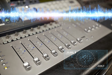 Image showing music mixing console at sound recording studio