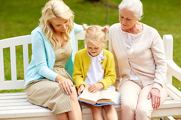 Image showing woman with daughter and senior mother at park