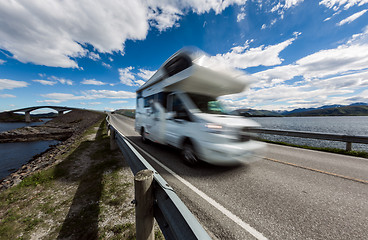 Image showing Atlantic Ocean Road Caravan car.