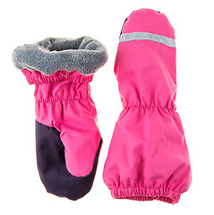 Image showing Children\'s autumn-winter mittens