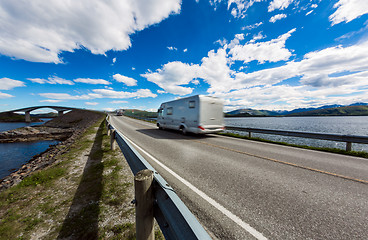 Image showing Atlantic Ocean Road Caravan car.