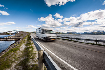 Image showing Atlantic Ocean Road Caravan car.