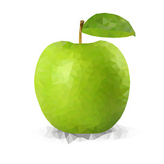 Image showing Vector green polygonal apple