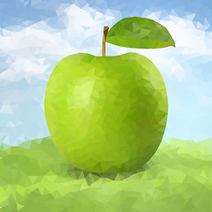Image showing Vector green polygonal apple