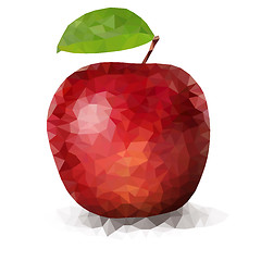 Image showing Vector red polygonal apple