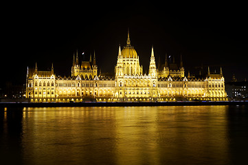 Image showing Hungarian Parliament building, night view